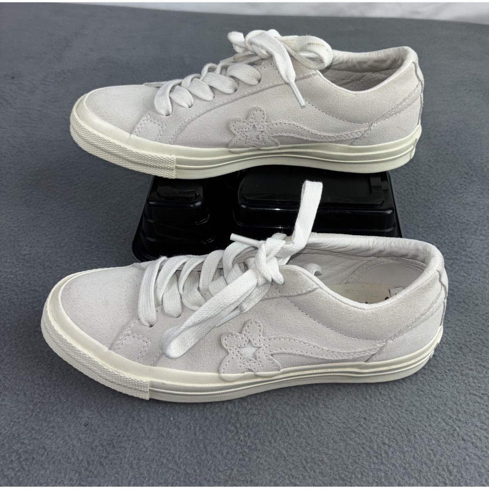 Converse Golf Le Fleur One Star Shoes Mens Size 5 Womens 7 White Suede Low Top